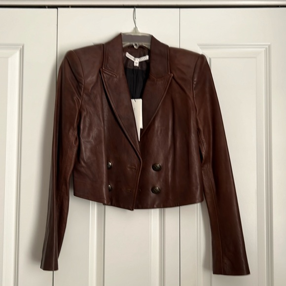 NWT Veronica Beard Theo leather jacket 4. - Picture 1 of 8